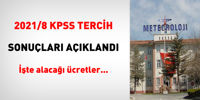 2021/8 KPSS tercih sonuçları açıklandı