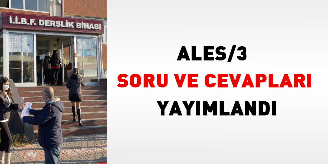 ALES/3 soru ve cevapları yayımlandı