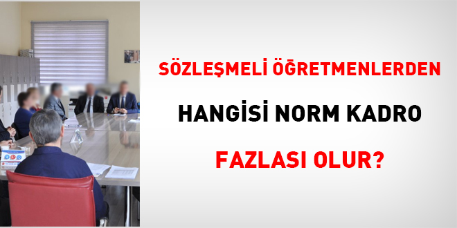 Sözleşmeli öğretmenlerden hangisi norm kadro fazlası olur?