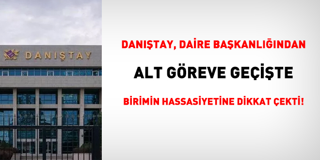 Danıştay, daire başkanlığından alt göreve geçişte birimin hassasiyetine dikkat çekti!
