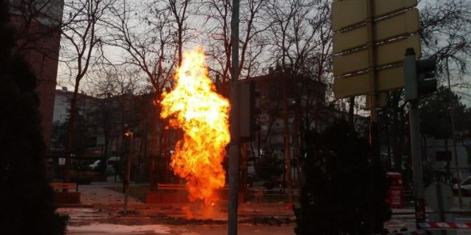 Ankara'da doal gaz hattnda patlama