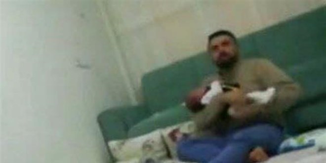 Gaziantep'te babasnn darp ettii bebek taburcu edildi