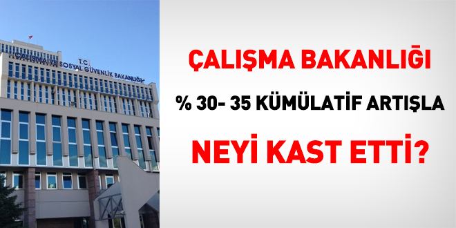 Çalışma Bakanlığı kümülatif artışla neyi kast etti?