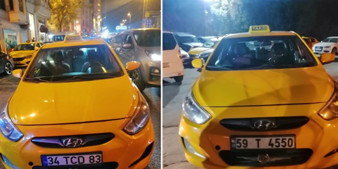 Beyoğlu'nda 'ikiz plakalı' taksiye 20 bin lira ceza