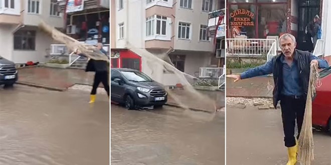 Edirne'de 'altyap' tepkisi; su dolu caddeye a attlar