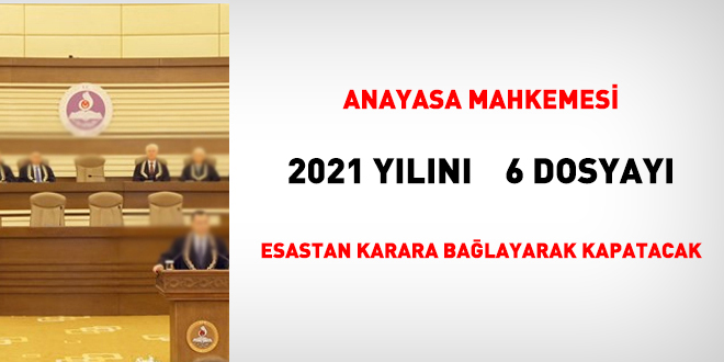AYM, 2021 yılını 6 dosyayı esastan karara bağlayarak kapatacak