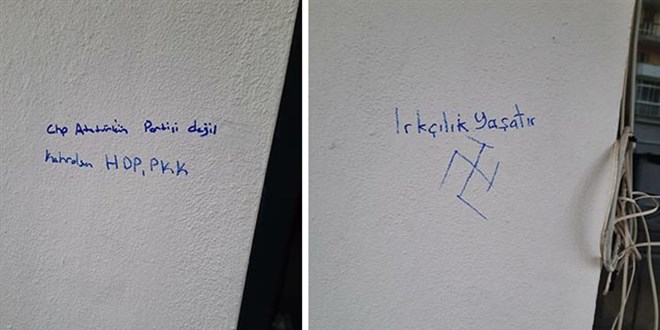 CHP İzmir il binasına 'gamalı haç' çizildi