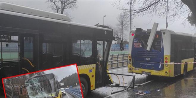Sarıyer'de İETT otobüsleri çarpıştı: 3 yaralı