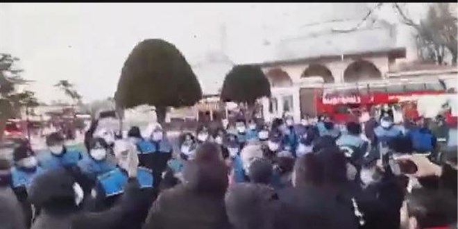 Sultanahmet'te otobüs firması çalışanlarıyla zabıtalar arasında gerginlik