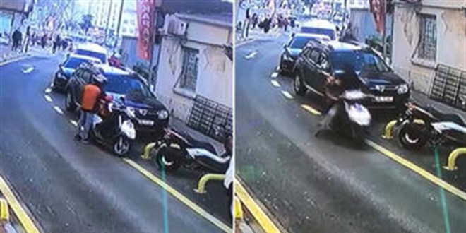 Kurye anahtarı üzerinde unutunca motosiklet 1 dakika içinde çalındı