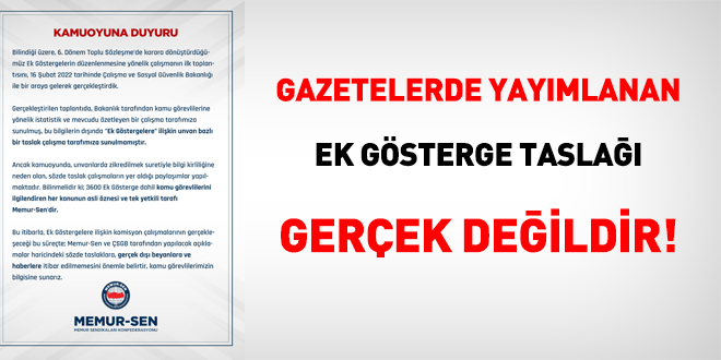 Memur-Sen'den '3600'de taslak hazır' iddialarına yalanlama