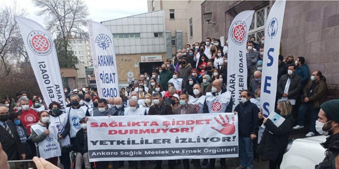 Ankara'daki sağlık meslek örgütlerinden sağlık çalışanlarına şiddete tepki