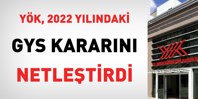 YÖK, 2022 yılındaki GYS kararını netleştirdi