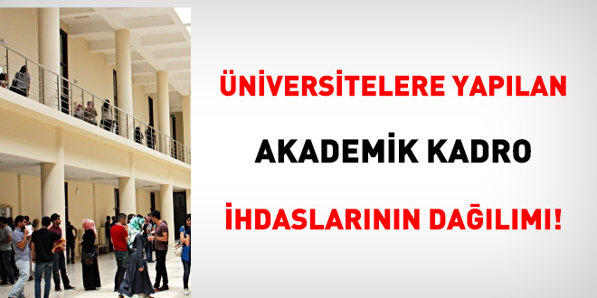 Üniversitelere yapılan akademik kadro ihdaslarının dağılımı!