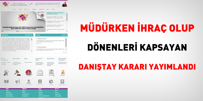 Müdürken ihraç olup dönenleri kapsayan Danıştay kararı yayımlandı