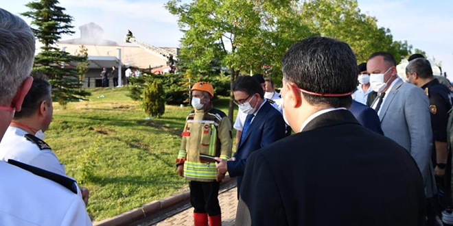 Jandarma ve Sahil Güvenlik Akademi Başkanlığında çıkan yangın söndürüldü