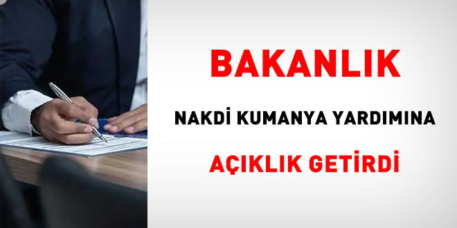 Bakanlık, nakdi kumanya yardımına açıklık getirdi