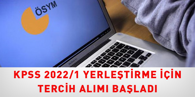 KPSS 2022/1 yerletirme iin tercih alm balad