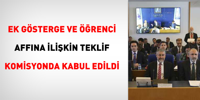 Ek gösterge ve öğrenci affına ilişkin teklif, Komisyonda kabul edildi