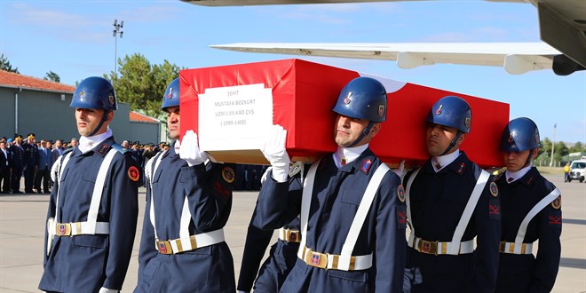 Van'da şehit olan Uzman Çavuş Bozkurt'un naaşı memleketi Kayseri'ye getirildi