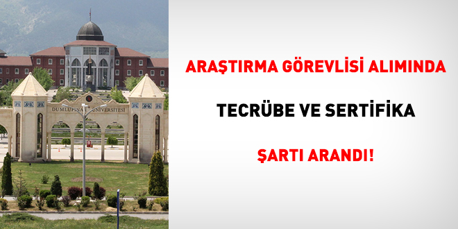 Aratrma grevlisi almnda tecrbe ve sertifika art arand!