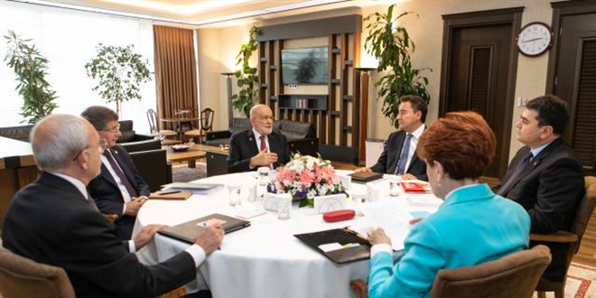 6 siyasi parti lideri 6. kez görüştü