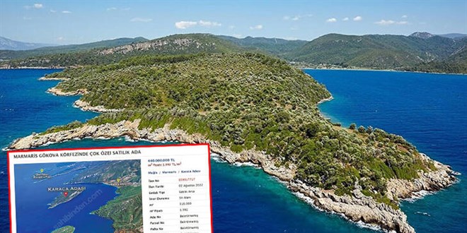 Gkova Krfezi'ndeki satlk ada: Fiyat 444 milyon TL'ye ykseldi