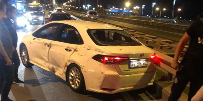 Trabzonsporlu futbolcu trafik kazas geirdi