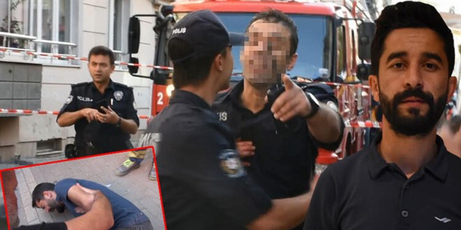 Yangın haberinde çekim yapan muhabire polis saldırdı iddiası