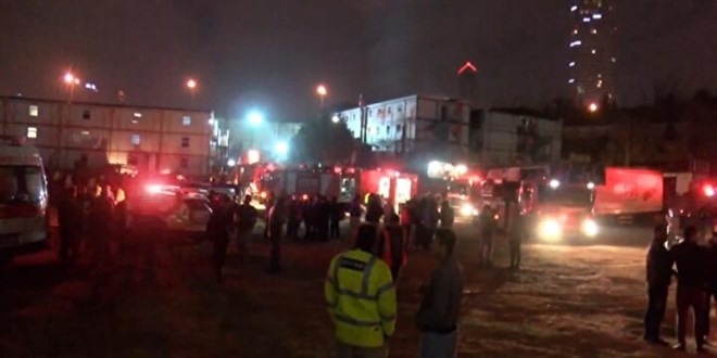 Ümraniye'de inşaat şantiyesinde yangın: Bir işçi öldü