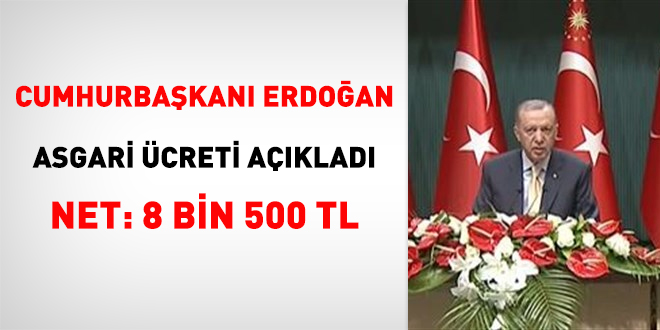 Cumhurbakan Erdoan asgari creti aklad