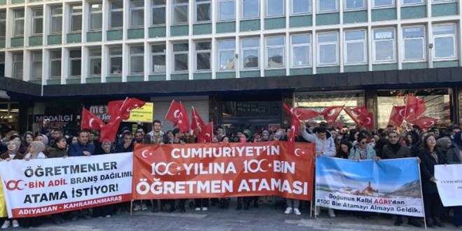 Öğretmenlerden 100 bin atama talebiyle eylem