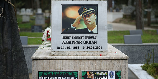 Şehit Emniyet Müdürü Ali Gaffar Okkan mezarı başında anıldı