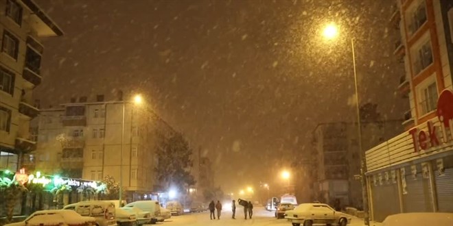 Bakentte kar elenceye dntren ocuklar baklava tepsisi ve sinilerle kayd