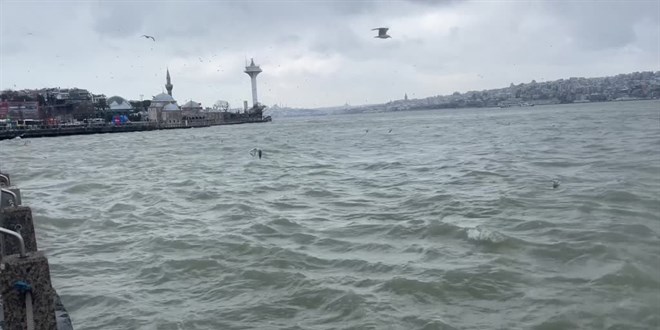 İstanbul Boğazı'nda suyun rengi yağışla kahverengi oldu