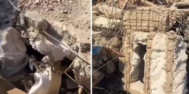 Hatay'da depremden yıkılan binada köpük kullanılmış