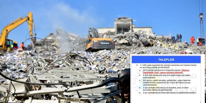 Yıkılan hastanenin 'deprem dayanıklılık testi olumsuz' gelmiş