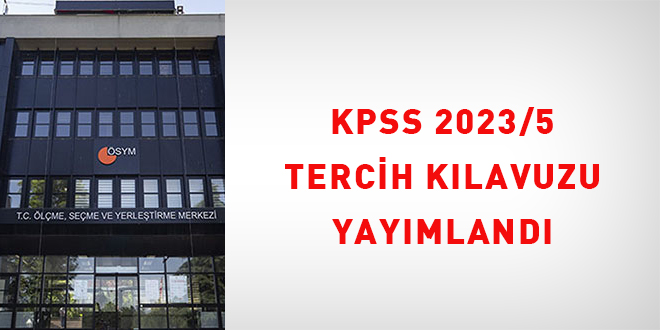 KPSS 2023/5 tercih klavuzu yaymland