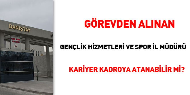 Görevden alınan Gençlik Hizmetleri ve Spor İl Müdürü kariyer kadroya atanabilir mi?