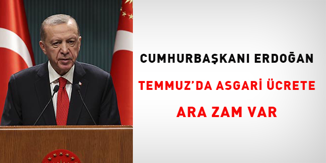 Erdoğan: Temmuz'da asgari ücrete ara zam var