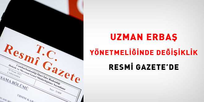 Uzman Erbaş Yönetmeliğinde Değişiklik Resmi Gazete'de