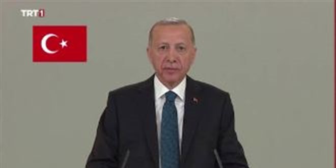 Erdoğan, TRT'deki propaganda konuşmasını yaptı