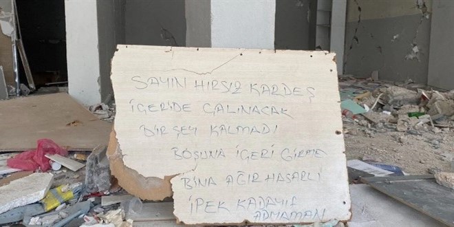 Adıyamanlı depremzededen hırsızlara not: Çalacak bir şey kalmadı