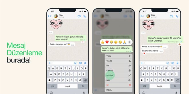 WhatsApp içerisinde mesaj düzenleme dönemi başladı