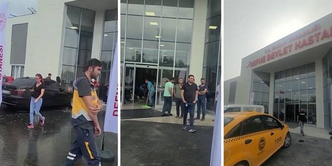 2 gün önce açılışı yapılan Defne Devlet Hastanesi'ni su bastı