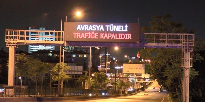 Avrasya Tüneli bakım nedeniyle trafiğe kapatıldı