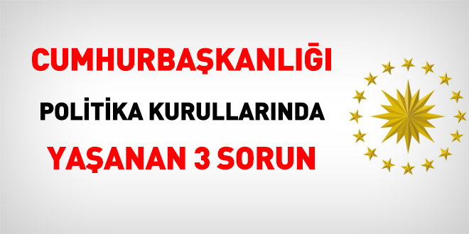 Cumhurbaşkanlığı Politika Kurullarında yaşanan 3 sorun