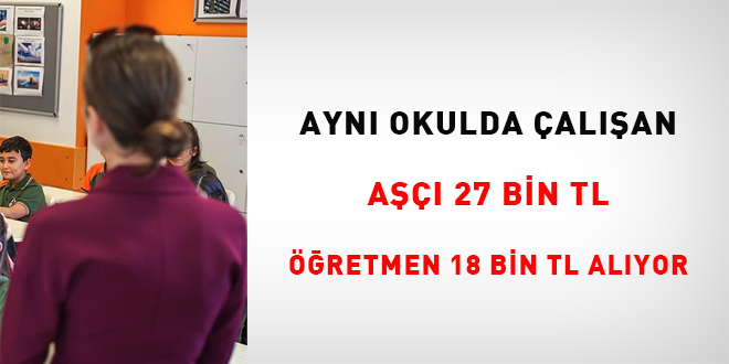 Ayn okulda alan a 27 bin TL, retmen 18 bin TL alyor