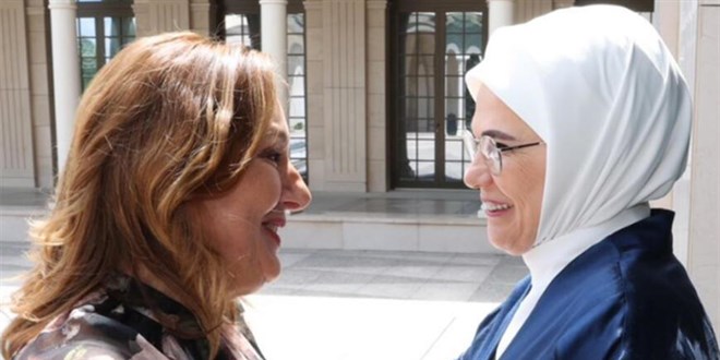Emine Erdoğan, Ürdün Eski Başbakanı'nın eşi ile bir araya geldi