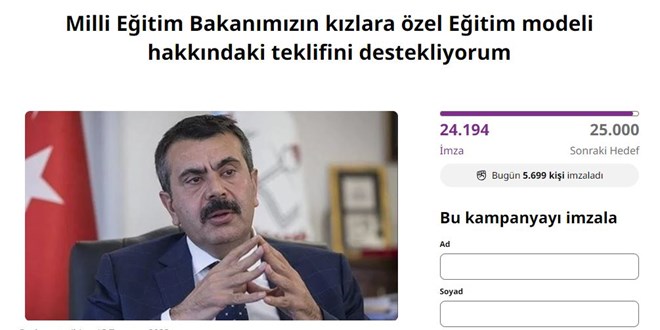 Kızlara özel eğitim için imza kampanyası başlatıldı